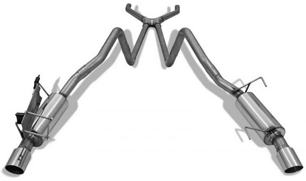 Mustang 05-10 4.0L V6, Aft Cat Exhaust W/Power "X" Crossover